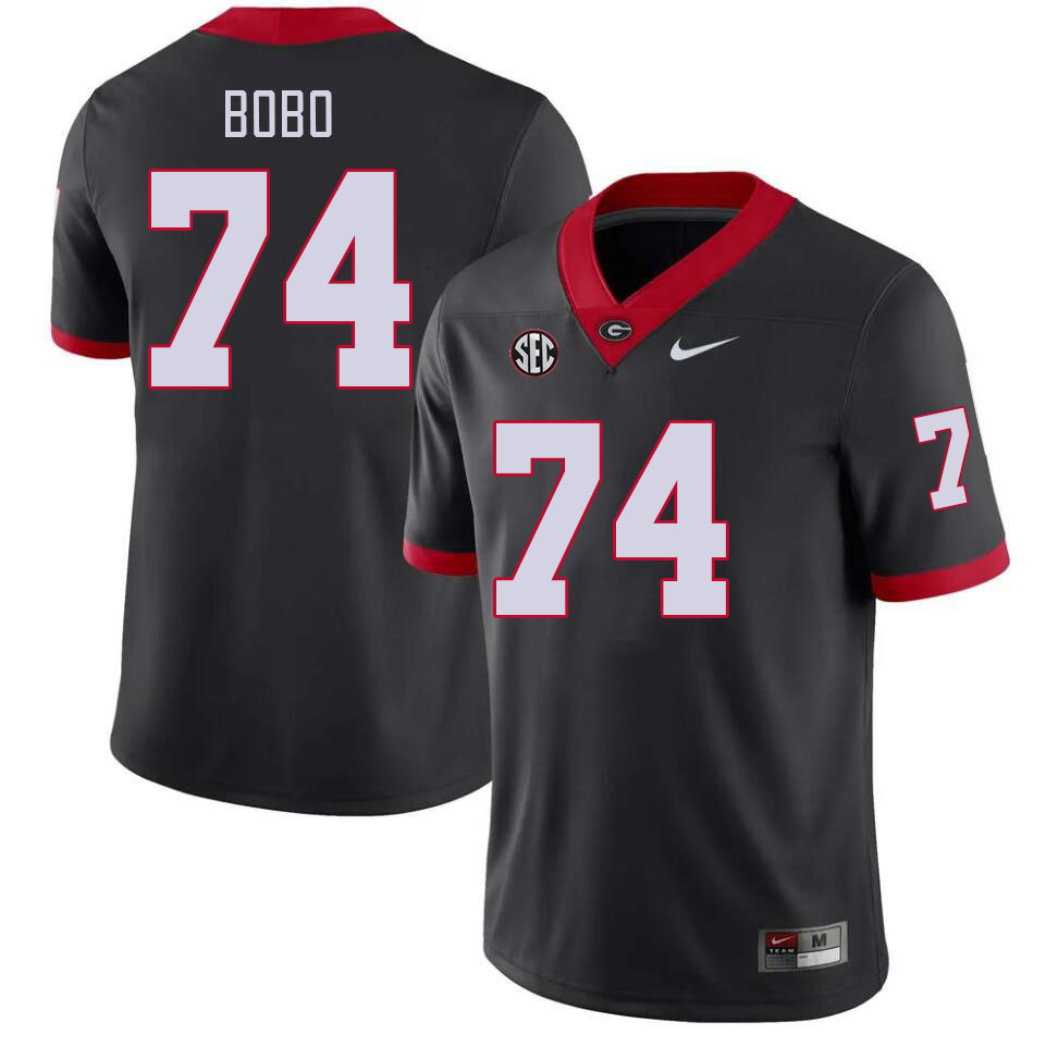 Georgia Bulldogs Men's Drew Bobo #74 Black Stitched College UGA Football Jersey 23SJ015JQ